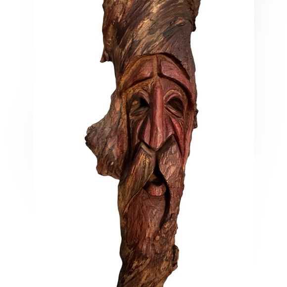 Vintage Kelly Handcrafted Wood Art Tree Forest Face 16